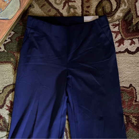 CHICOS Size 1.5 Medium US 10 Seasonless Pointe Wideleg Navy Blue Stretch $89 NEW - Picture 7 of 16